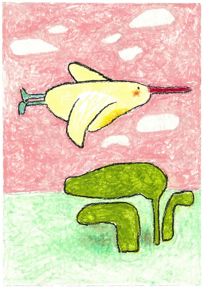 Whimsical Bird Flight by Annick — canvas wall art