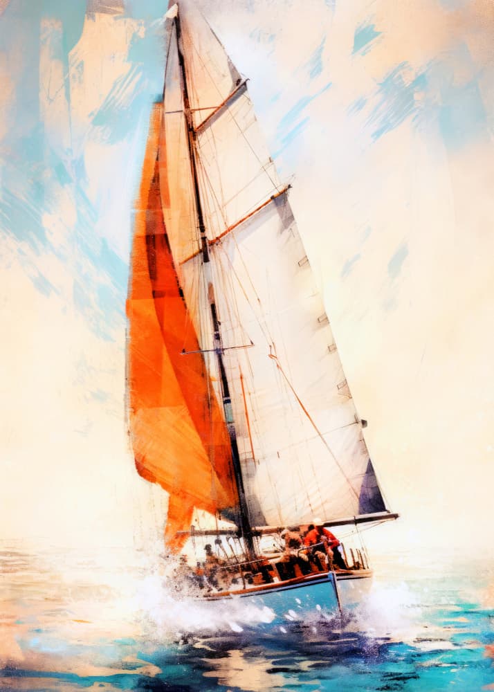 Vibrant Ocean Sailing by Justyna Jaszke — canvas wall art