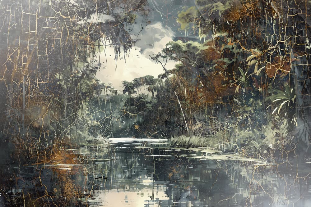 Mysterious Swamp Reflections by Rafal Kulik — canvas wall art