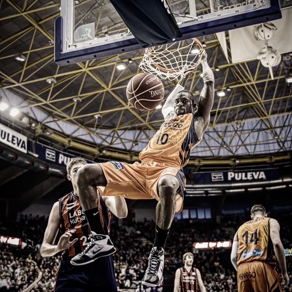 Dynamic Slam Dunk by Cesar March — canvas wall art