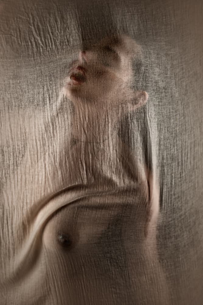 Veiled Woman's Cry by Colin Dixon — canvas wall art