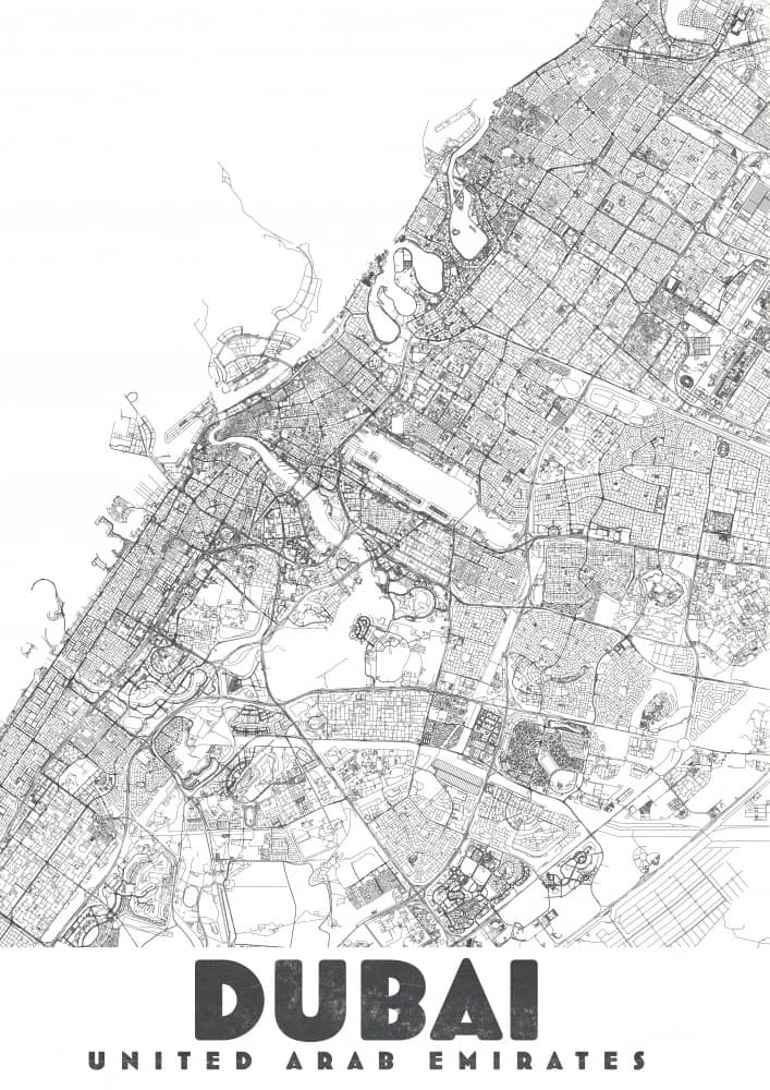 Modern Dubai Map by Nicholas — canvas wall art