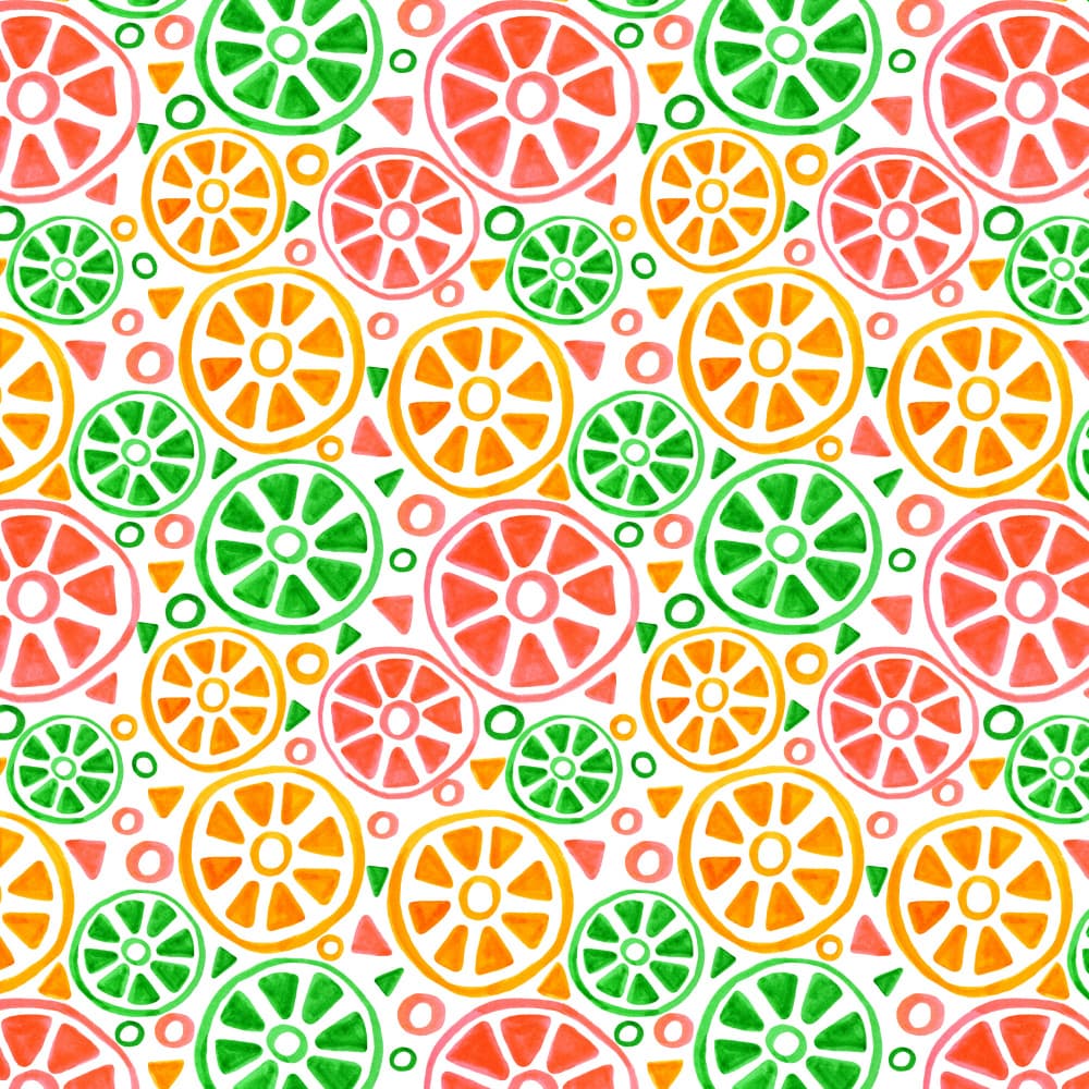 Vibrant Citrus Slices Pattern by Michele Channell — canvas wall art