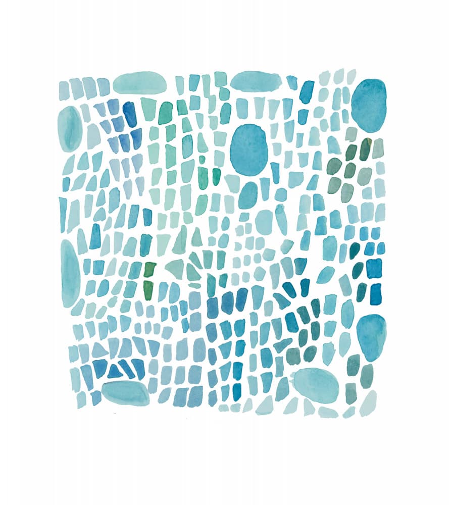 Tranquil Aqua Tiles by Louise van Terheijden — canvas wall art