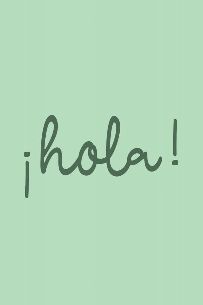 Hola Green Greeting by Karen Menzenbach — canvas wall art