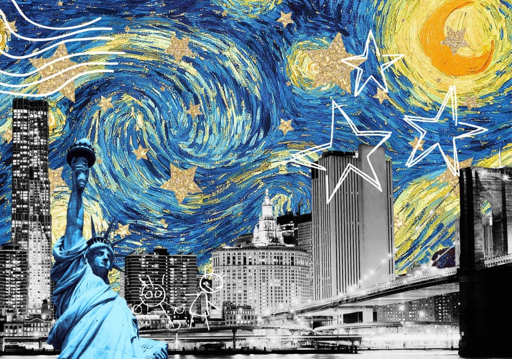 Starry Night New York by Athene Fritsch — canvas wall art