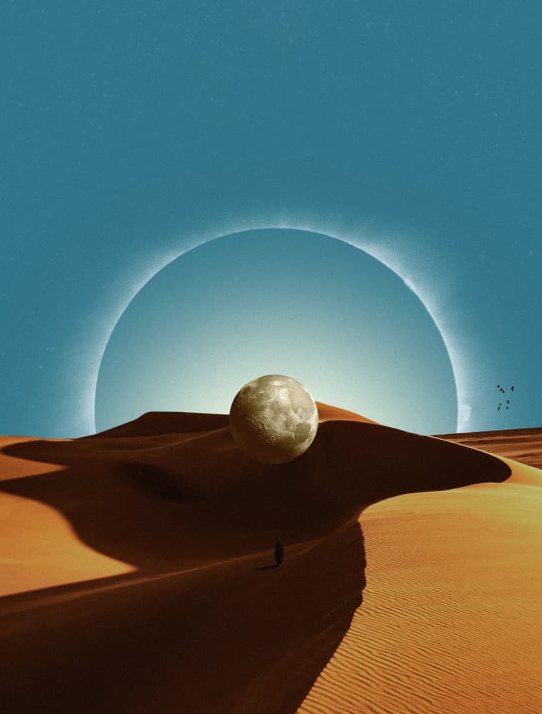 Surreal Desert Moon by Fran Rodríguez — canvas wall art