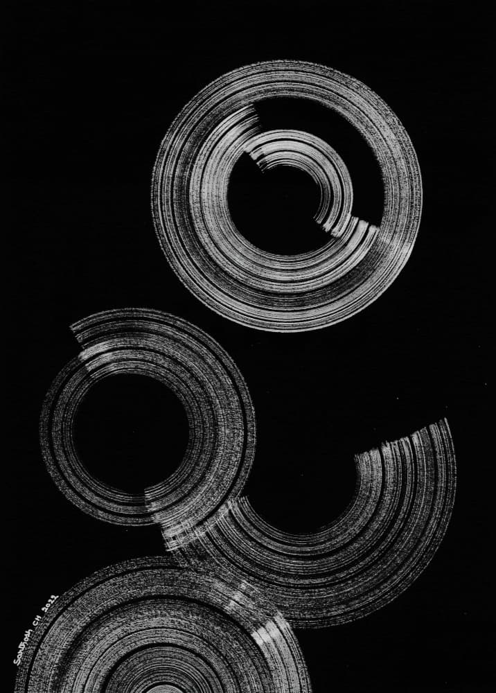 Textured Concentric Circles by Santhosh ch — canvas wall art