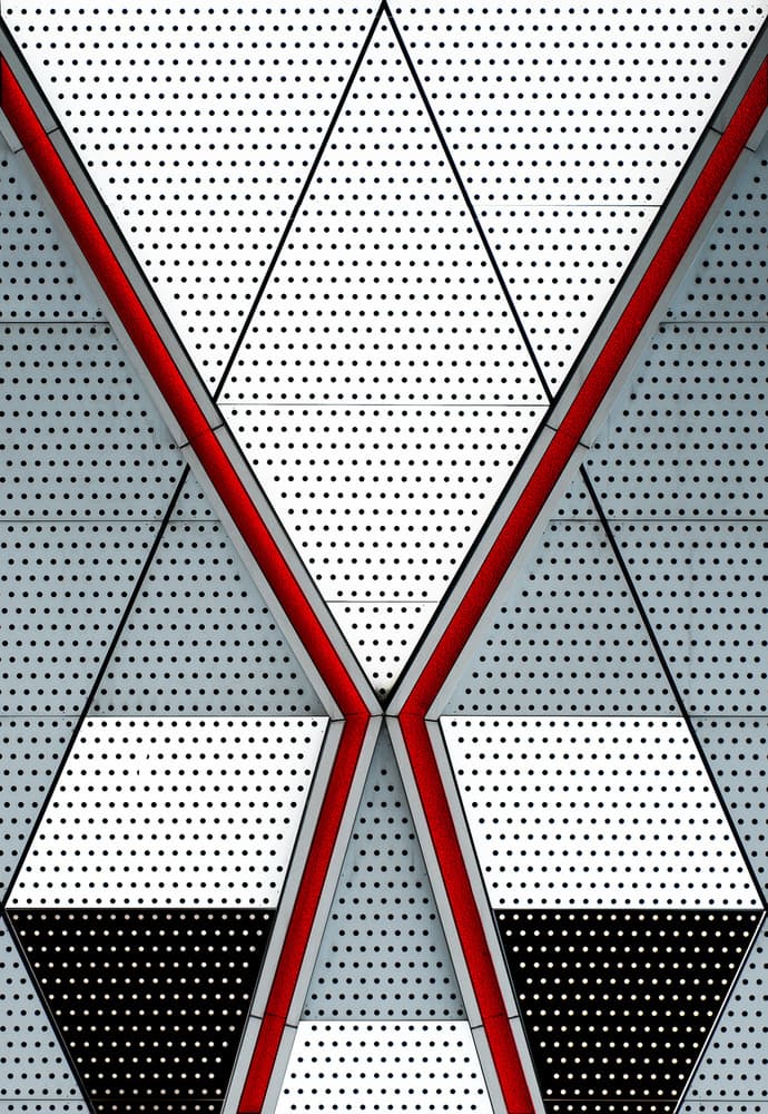 Red Geometric Triangles by Harry Verschelden — canvas wall art