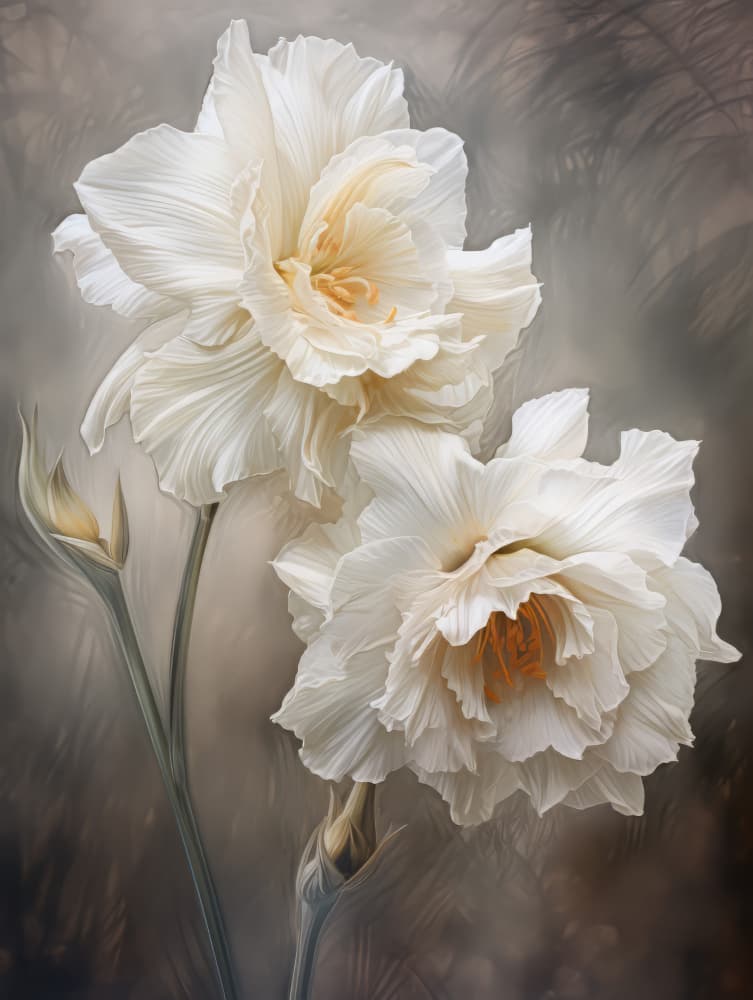Soft White Blooms by Bilge Paksoylu — canvas wall art