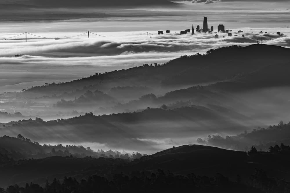 Misty San Francisco Skyline by Yun Mao — canvas wall art