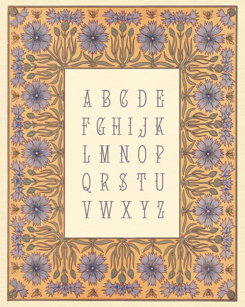 Elegant Botanical Alphabet by Wild Violets — canvas wall art