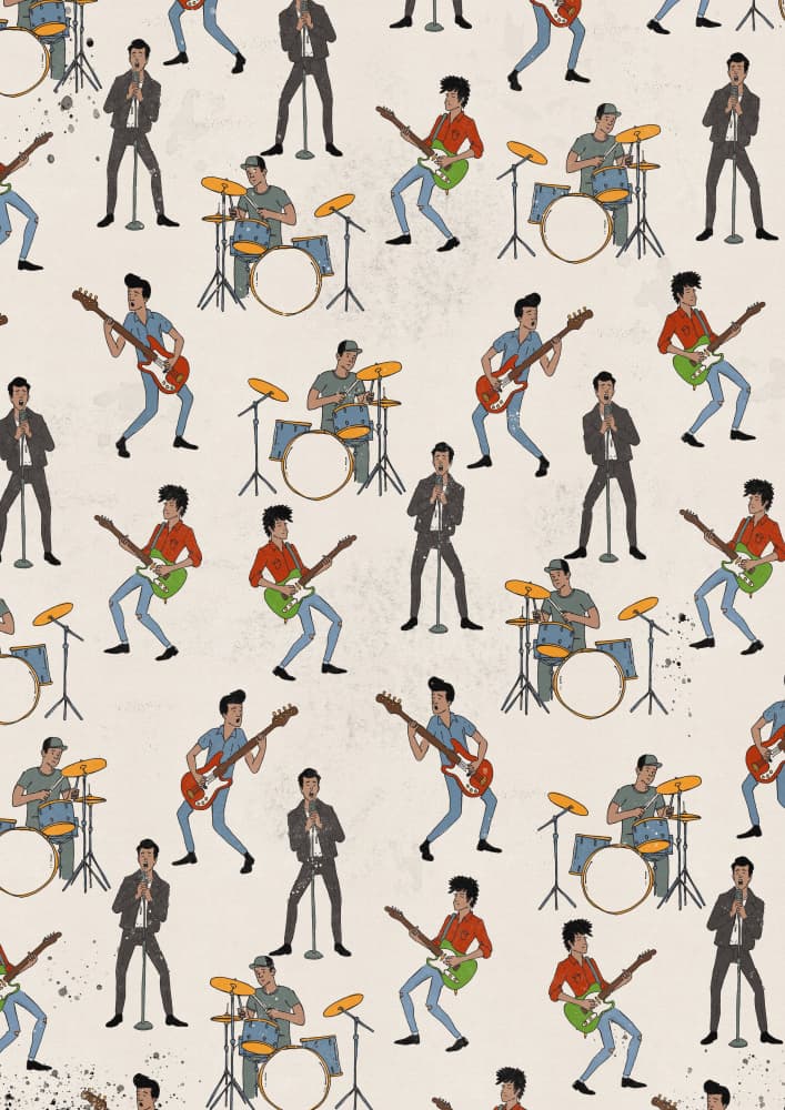 Retro Rockers Pattern by Nicholas — canvas wall art