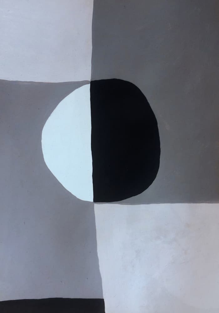 Geometric Split Circle by Aylin Demir — canvas wall art