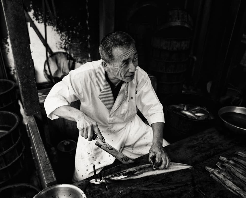 Japanese Fish Cutter by Kurt Klein — canvas wall art