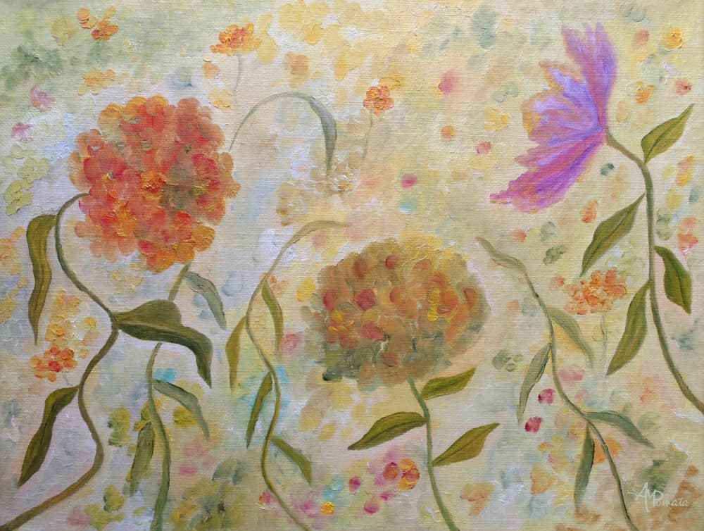 Dreamy Garden Blooms by Angeles M. Pomata — canvas wall art