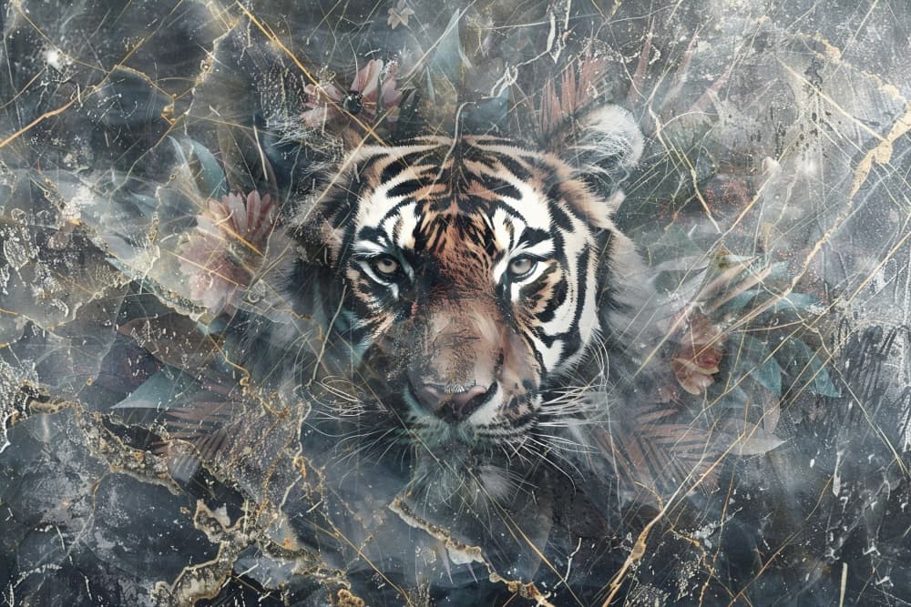Mystic Tiger Marble by Rafal Kulik — canvas wall art