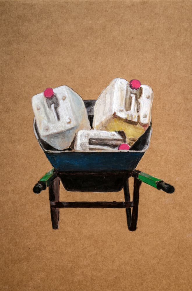 Quirky Wheelbarrow Still Life by David Diehl — canvas wall art