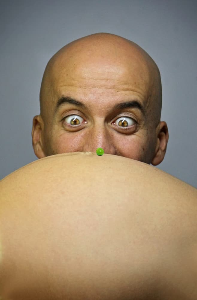 Surprised Man Pea Belly by DDiArte — canvas wall art