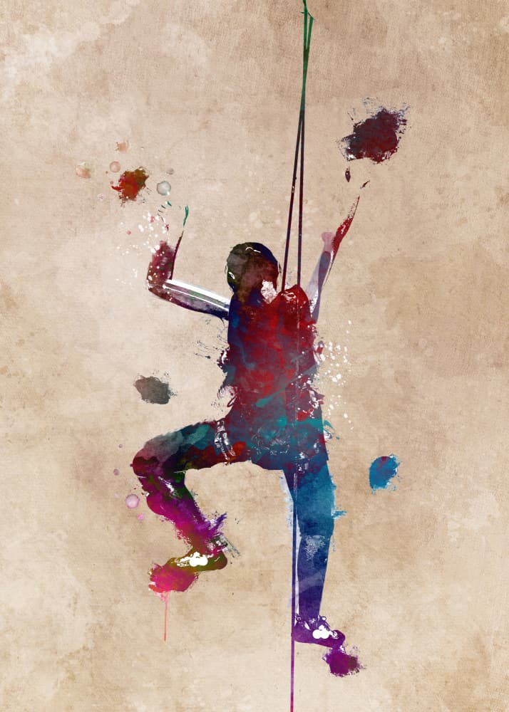Dynamic Climbing Figure by Justyna Jaszke — canvas wall art