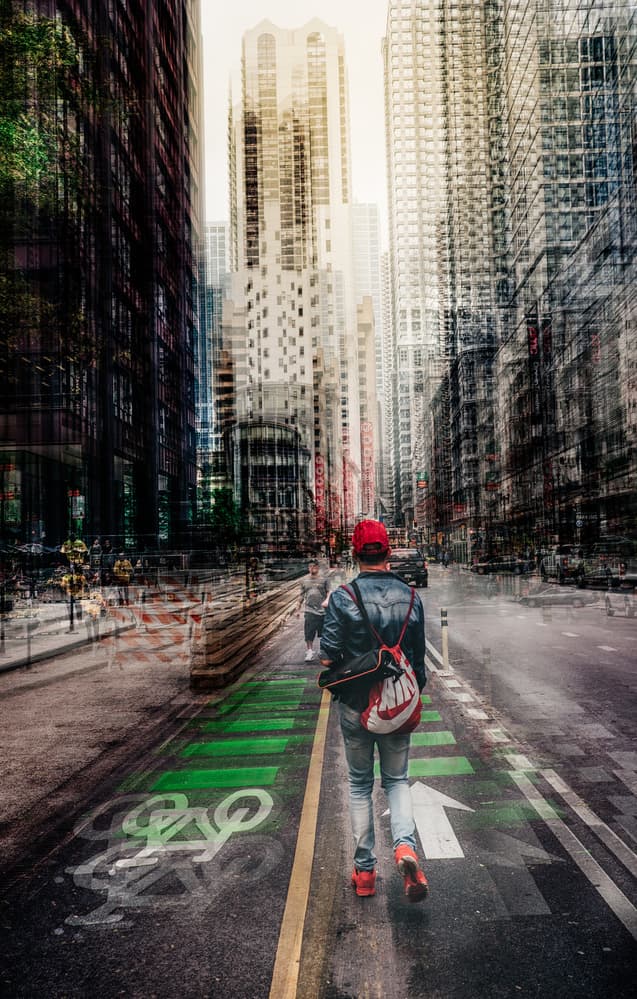 Walking Through The City by Carmine Chiriacò — canvas wall art