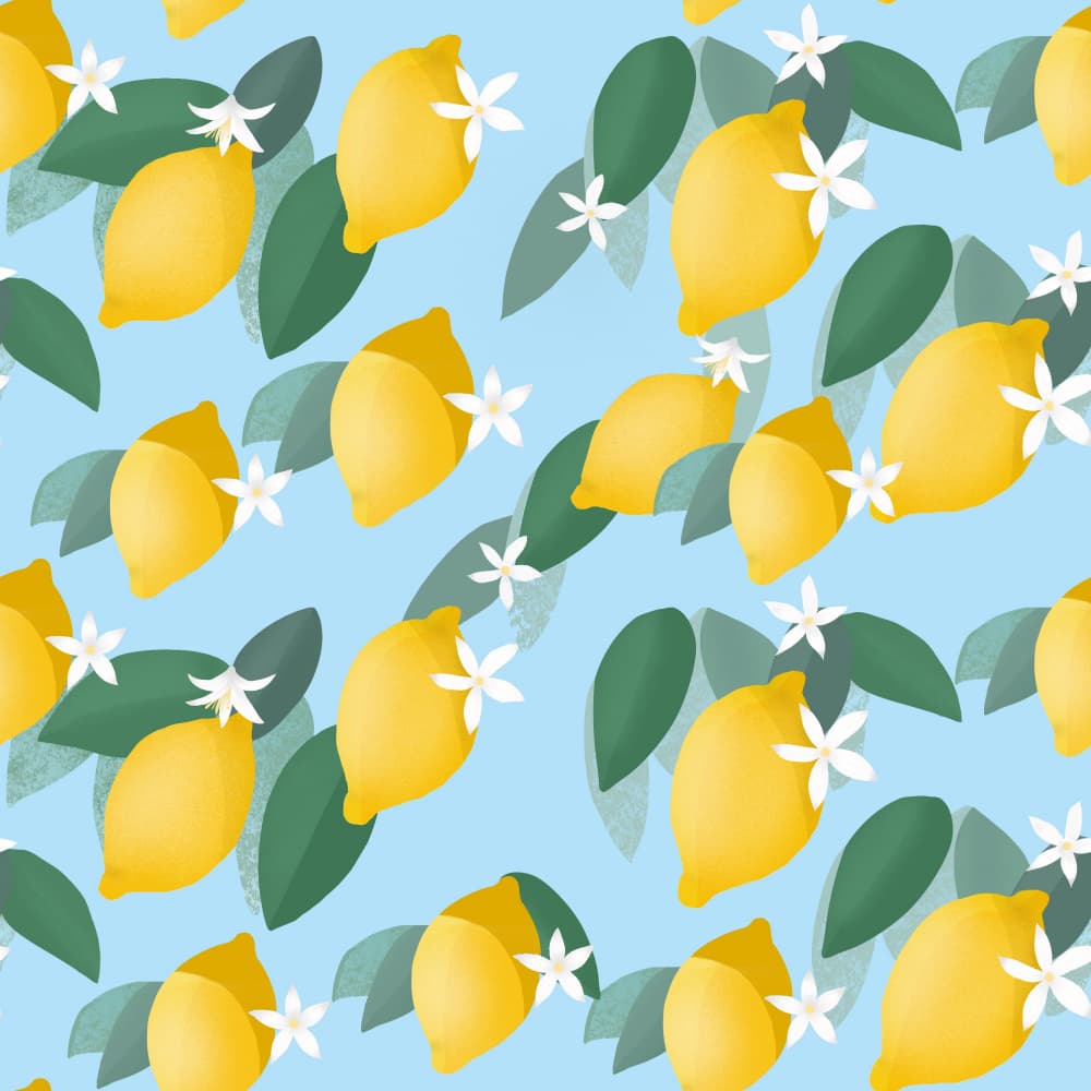 Lemons Pattern by Petra Lizde — canvas wall art