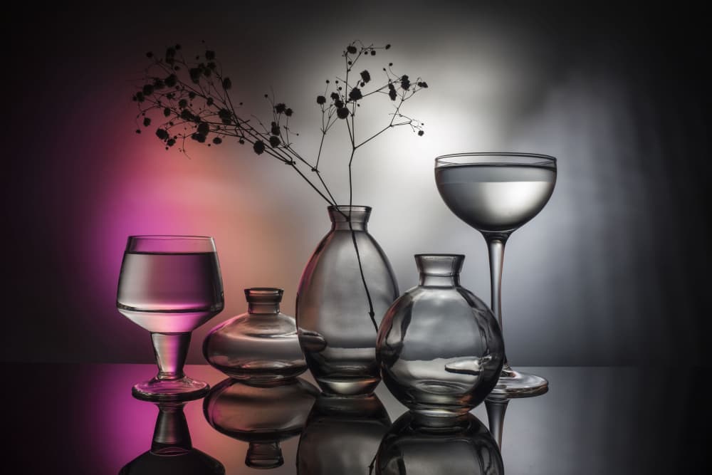 Reflected Glassware Still Life by Evgeniy Popov — canvas wall art