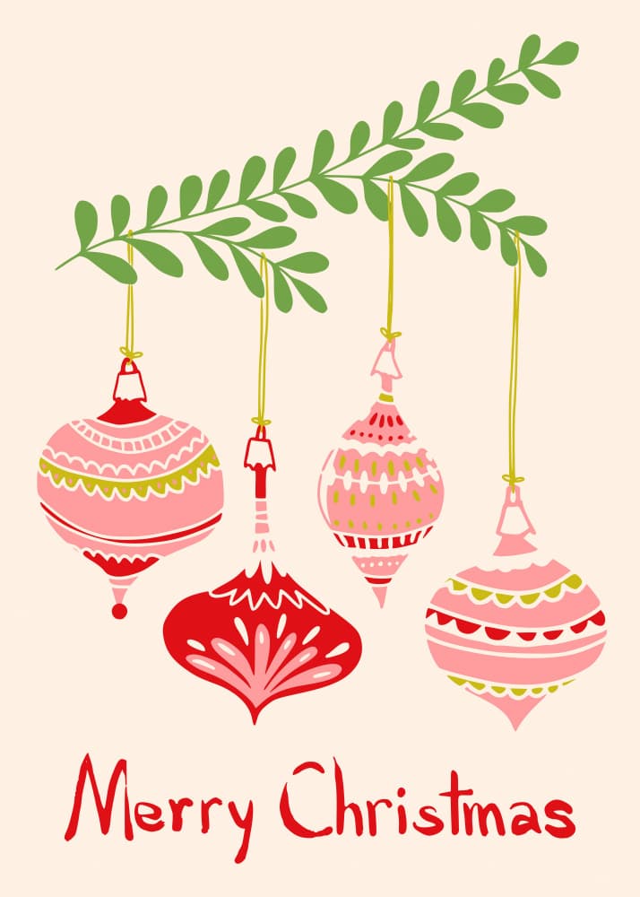 Merry Christmas Ornaments by Annick — canvas wall art