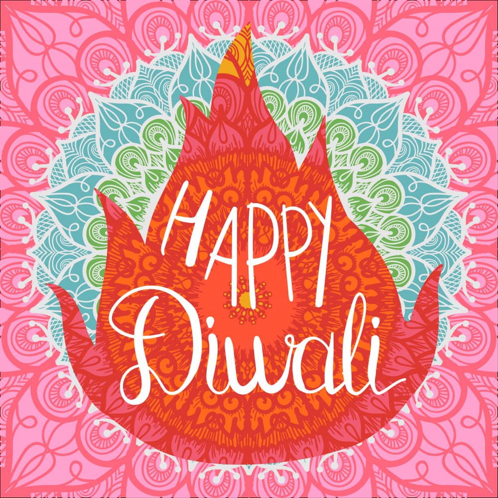 Happy Diwali Flame by Marika Barsrsind — canvas wall art
