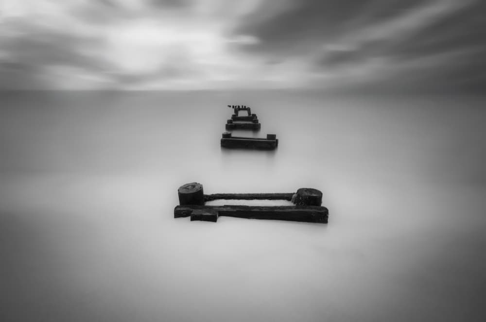 Ethereal Ocean Pilings by Srecko Jubic — canvas wall art