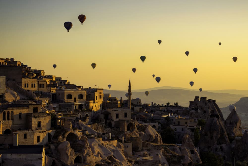 Hot Air Balloons Cappadocia Sunrise by Yavuz Pancareken — canvas wall art