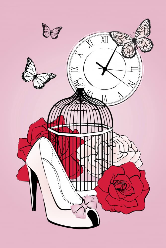 Whimsical Time and Bloom by Martina — canvas wall art