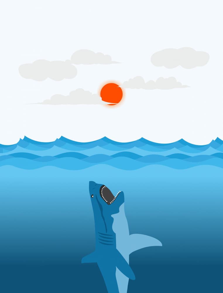 Leaping Ocean Shark by Vesuvik Designs — canvas wall art