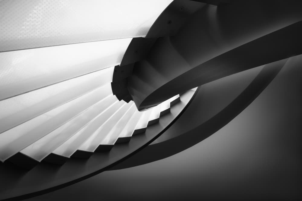 Abstract Spiral Stairs by Olavo Azevedo — canvas wall art