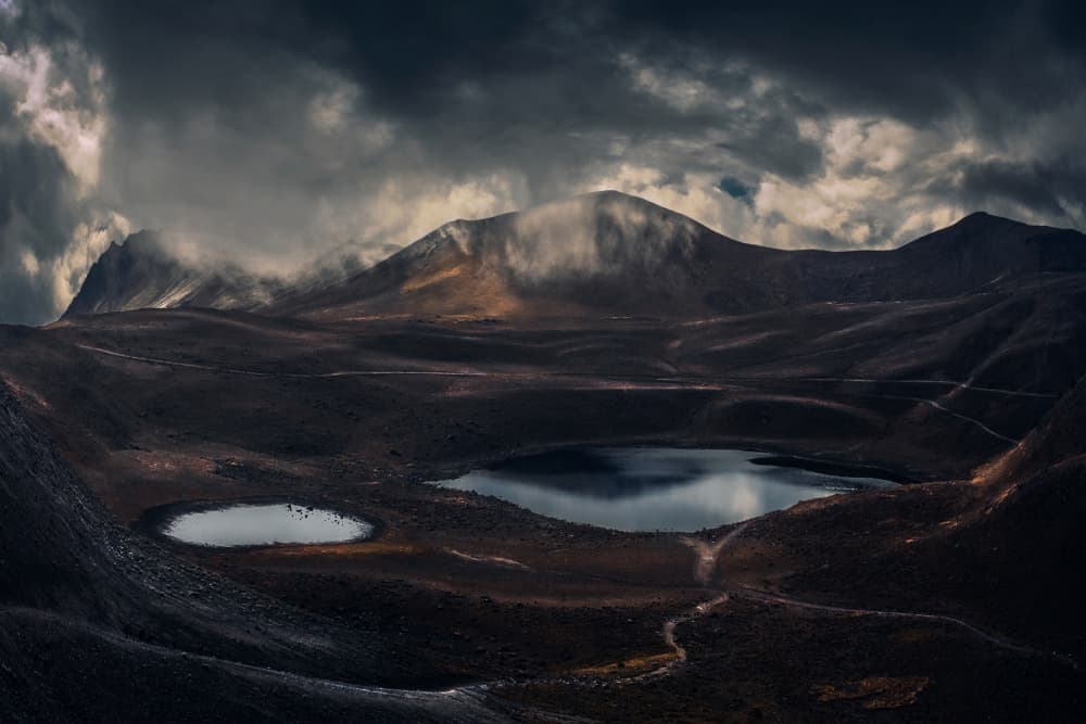 Moody Mountain Lakes by Angel Barrera — canvas wall art