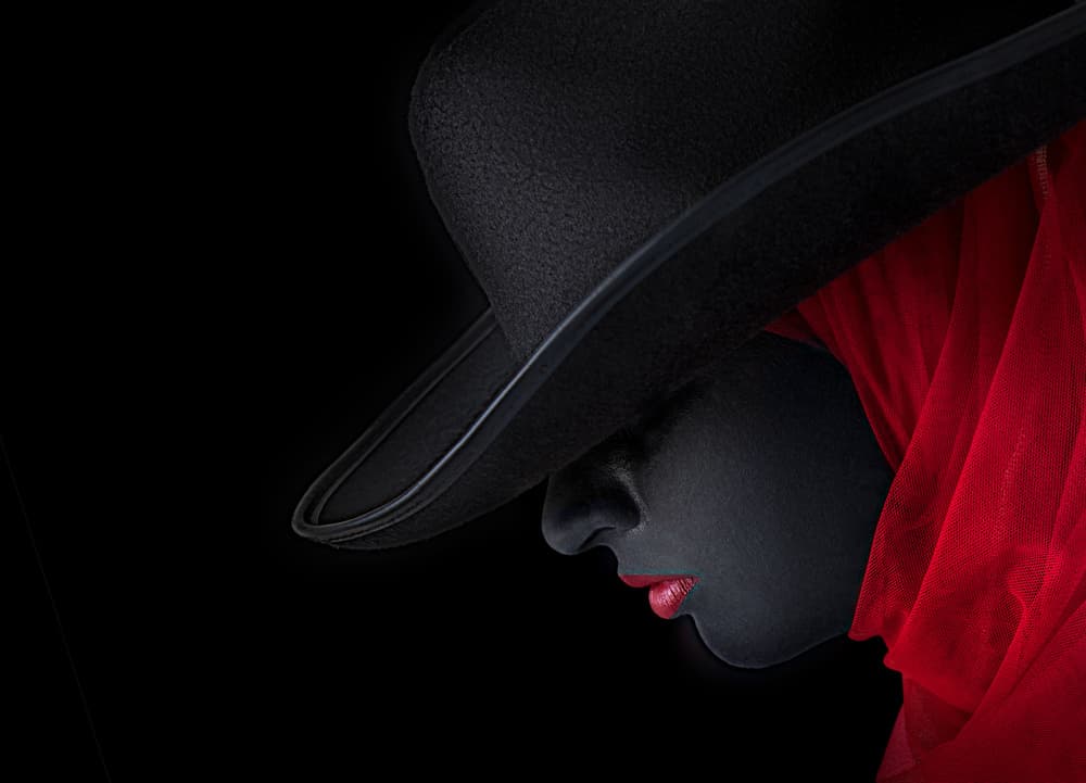 Mysterious Woman Red Lips by Sayyed Nayyer Reza — canvas wall art