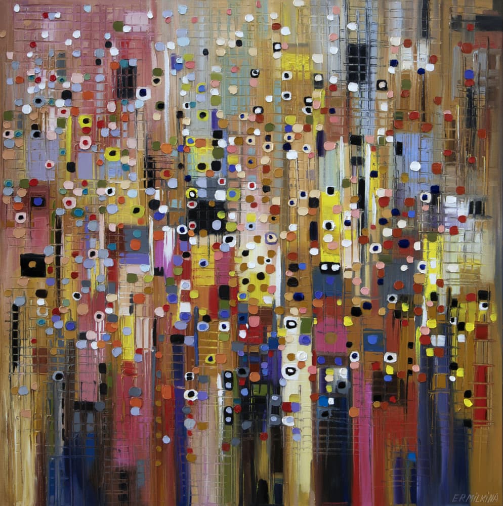 Vibrant City Lights by Ekaterina Ermilkina — canvas wall art
