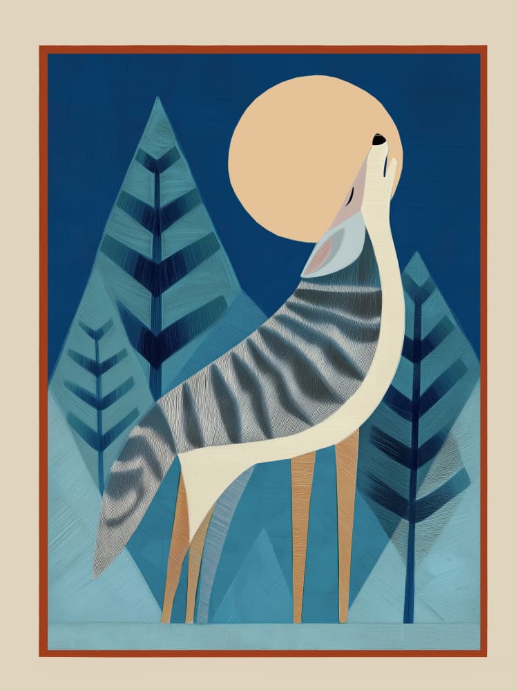 Wolf Howling Moon by City Art — canvas wall art