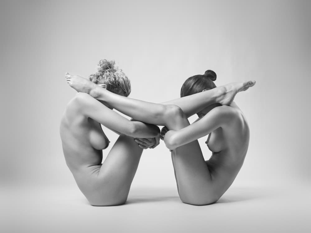 Intertwined Nude Figures by Arkadiusz Branicki — canvas wall art
