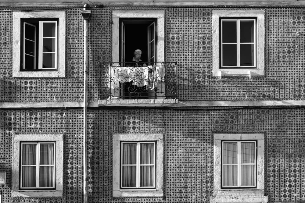 Quiet Balcony Watcher by Josefina Melo — canvas wall art