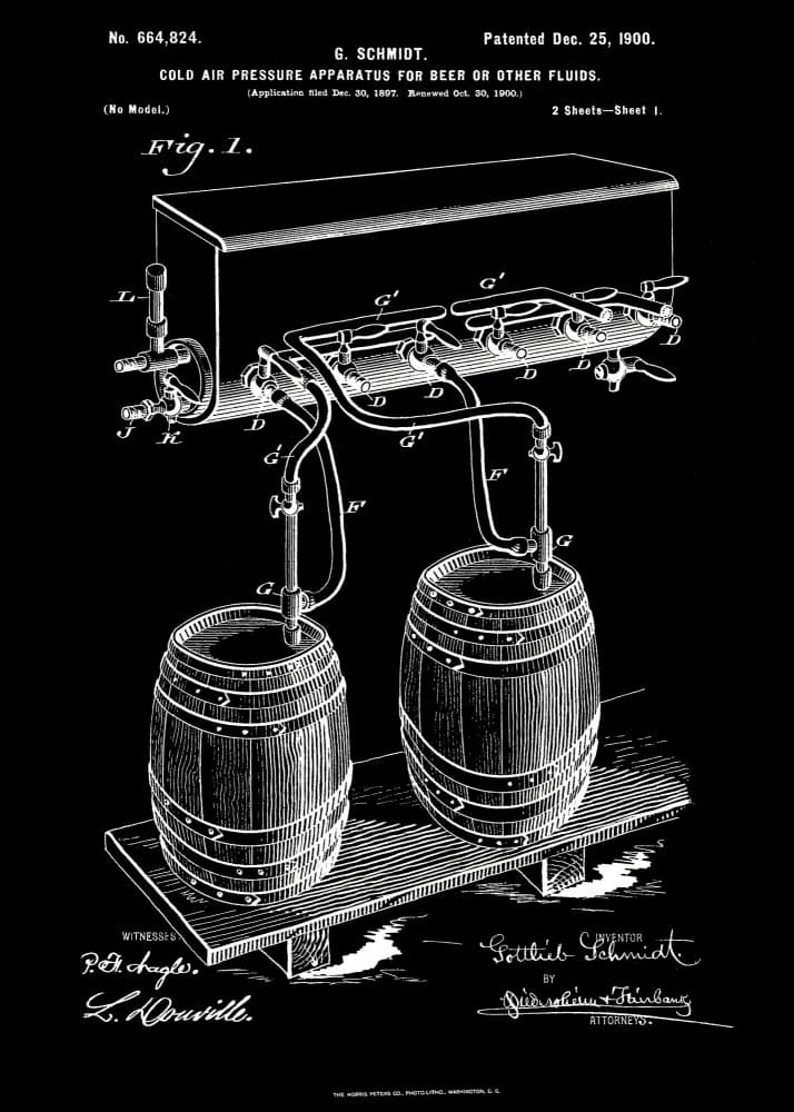 Vintage Beer System Patent by Andreas Magnusson — canvas wall art