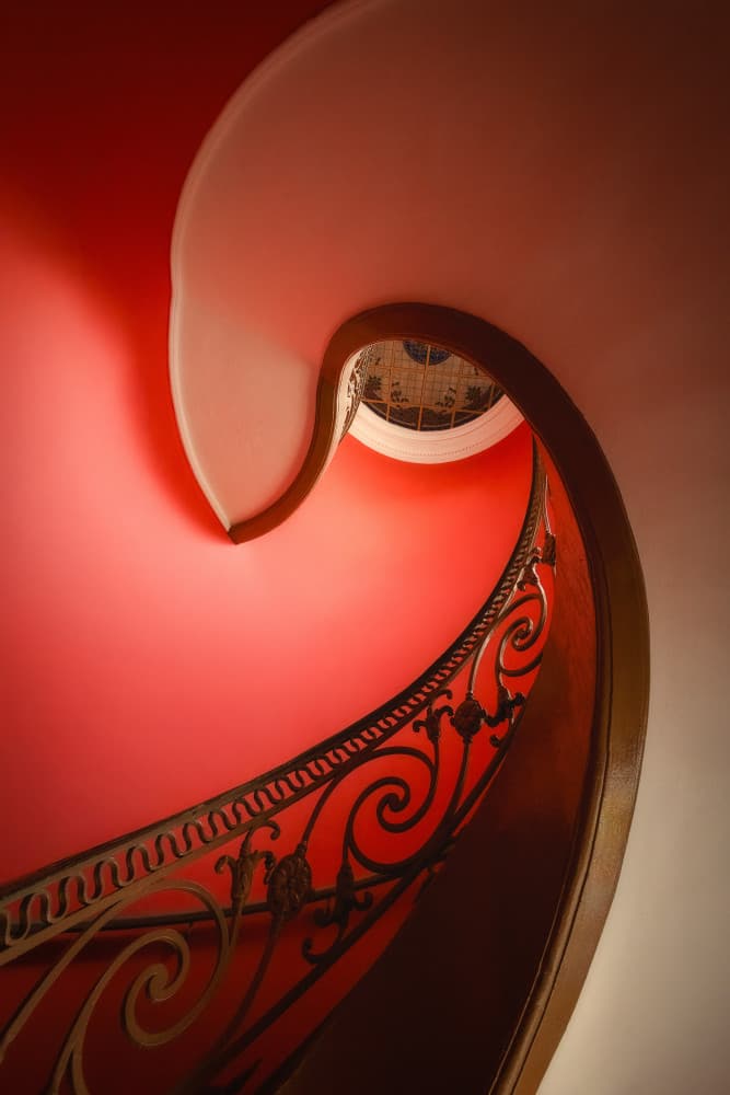 Elegant Spiral Staircase by Mei Xu — canvas wall art