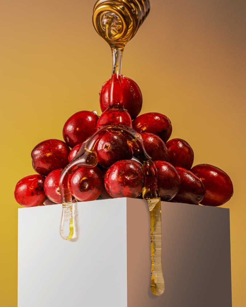 Golden Honey Cranberries by Konstantin Morozov — canvas wall art