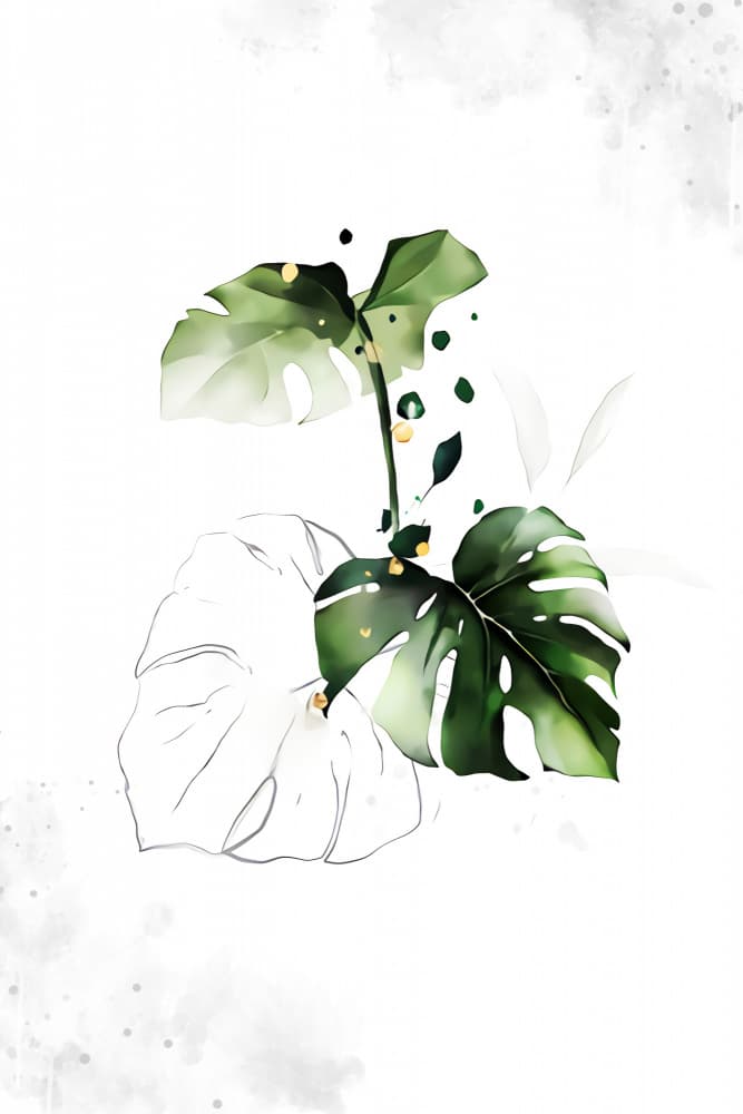 Golden Monstera Leaves by Rafal Kulik — canvas wall art