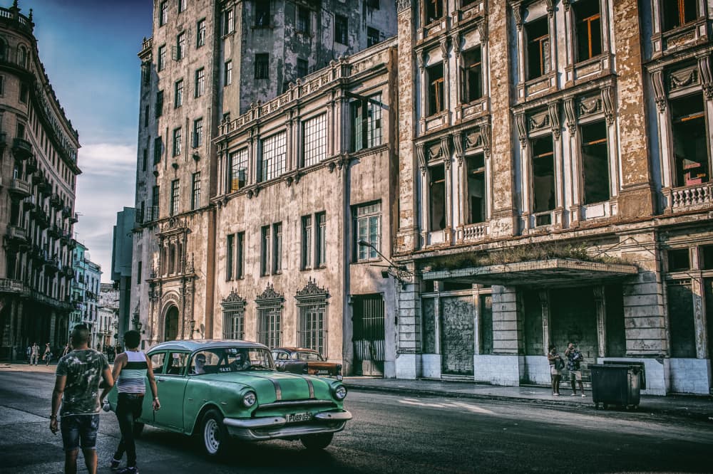 Classic Car Havana Street by Koji Morishige — canvas wall art