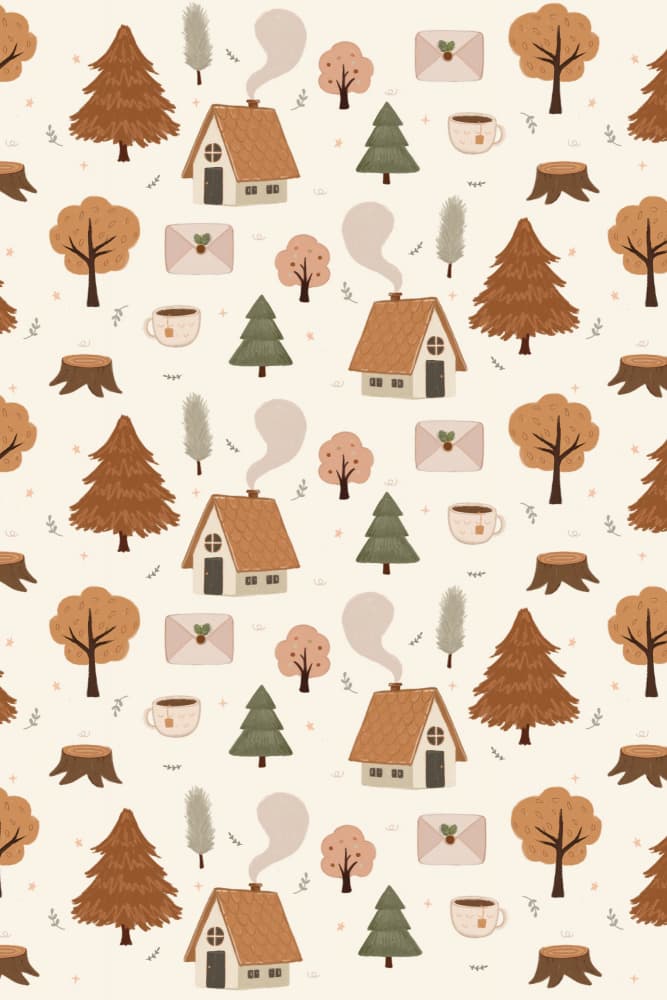 Cozy Woodland Homes by Xuan Thai — canvas wall art