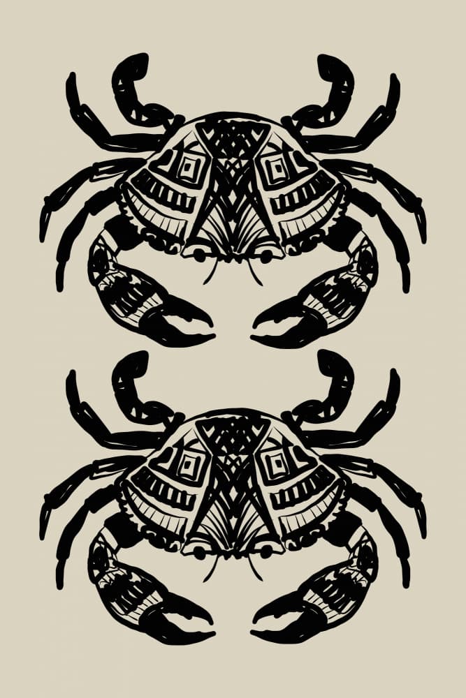 Ocean Tribal Crabs by casa cartissi — canvas wall art
