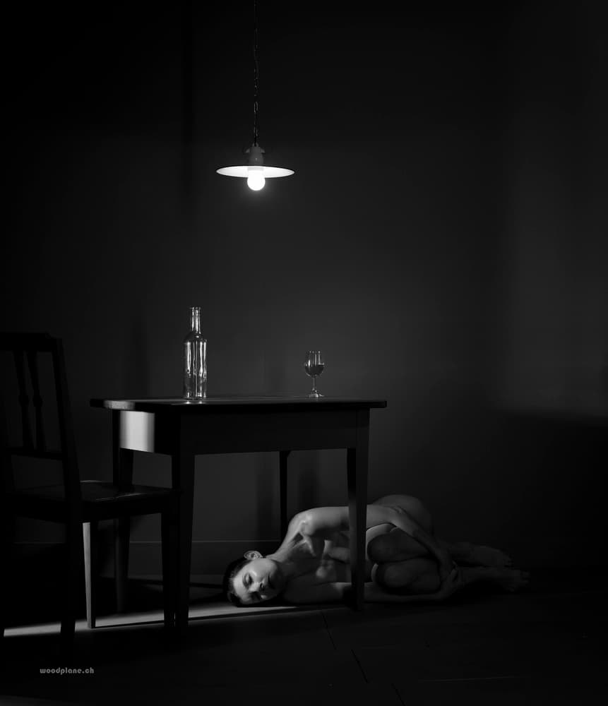 Melancholy Under the Table by woodplane — canvas wall art