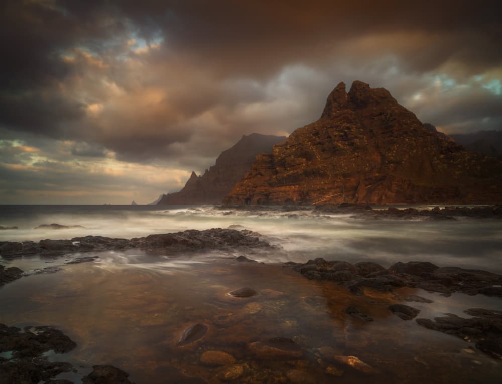 Dramatic Coastal Peaks by joanaduenas — canvas wall art