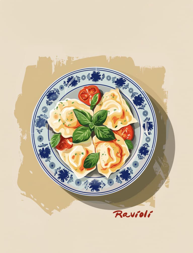 Ravioli Delight by Emel Tunaboylu — canvas wall art